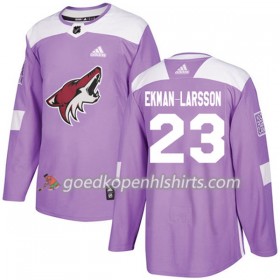 Arizona Coyotes Oliver Ekman-Larsson 23 Adidas 2017-2018 Purper Fights Cancer Practice Authentic Shirt - Mannen